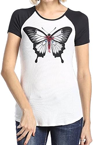 Short Sleeve Paramore Butterfly Women Retro Raglan Baseball Jerseys