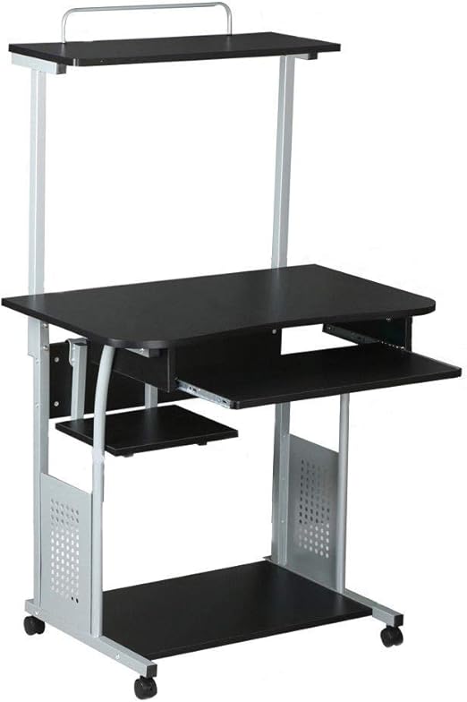 Amazon Com Black 31 5 L Rolling Office Computer Desk Home