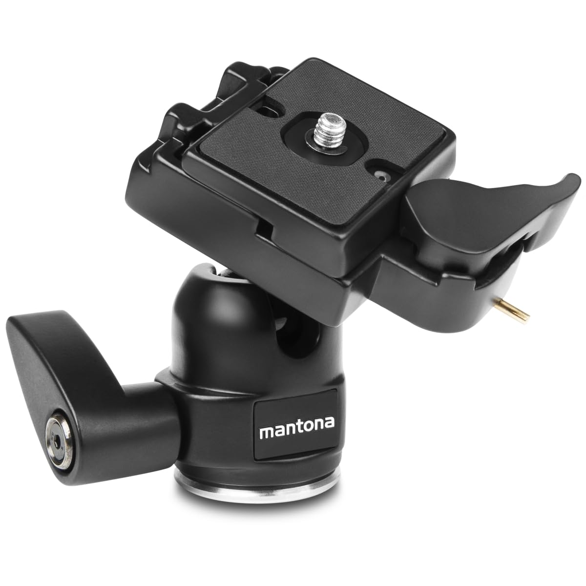 Mantona ball head for Scout tripod (incl. safety lock, quick-release plate with 1/4 inch and 3/8 inch connector)