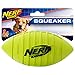 Nerf Dog Blitz Squeak Football Outdoor Dog Toy, 7 Inch Dog Football Squeaking Toy for Medium and Large Breeds, Green