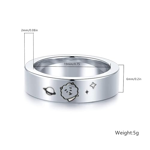 Mshion Silver Ring Set With Free Chain – Stainless Steel Alloy Unisex Ring, Can Be Worn As Necklace, US Size 9