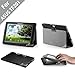 Acase Leather Case Folio with Multi View Stand for Asus TF201 Eee Pad Transformer Prime 10.1-Inch  tablet, Black (ACS-1005MFBK-TF201)