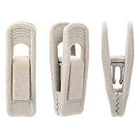 Corodo Velvet Hangers Clips 20 Pack, Beige Pants Hangers Velvet Clips, Strong Finger Flocked Clips Perfect for Use with Slim-line Clothes Velvet Hangers