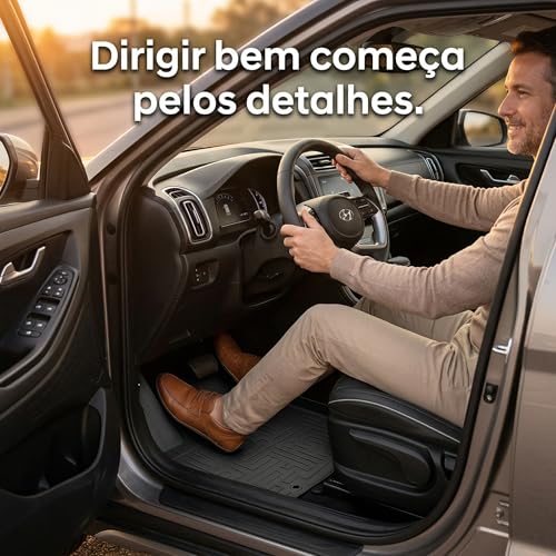 Tapete de Carro Bandeja Creta 2021 2022 2023 2024 2025 2026 Bordas Elevadas Impermeável