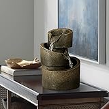 John Timberland 3-Tier Bronze Stone Contemporary 9 3/4