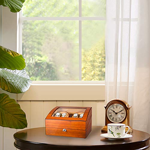 JQUEEN 4 Automatic Watch Winder with 6 Storage Case (Mandshurica) - Thumbnail 6