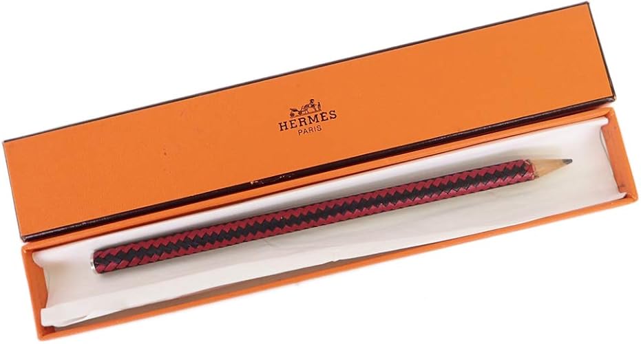 Amazon エルメス 鉛筆 えんぴつ 筆記用具 セリエ 革巻き ブラック レッド系 美品 中古 Hermes エルメス バッグ小物