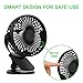 Vaincre 360° Rechargeable USB Clip On Mini Desk Fan, Black Portable Table-Top Fan Fully Adjustable Head, Three Quiet Speeds, Ideal for Office, Home, Travel and More