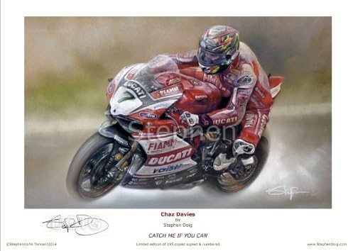 Chaz Davies 'Catch Me If You Can' Limited Edition Fine Art Giclee Print by Stephen Doig. Only 195 copies.