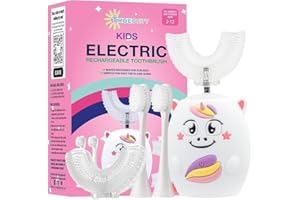 Trueocity Kids U Shape Toothbrush Auto Electric Toddler Rechargeable Kids Automatic Toothbrush | 360° U-Shaped Silicone Brush