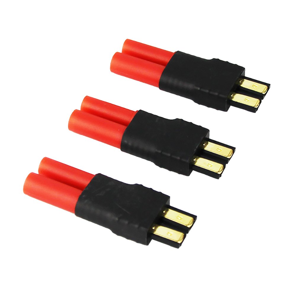 OliYin 3pcs/lot Male TRX to Female HXT 4.0 mm 4mm Connector Adapter for RC(pack of 3)