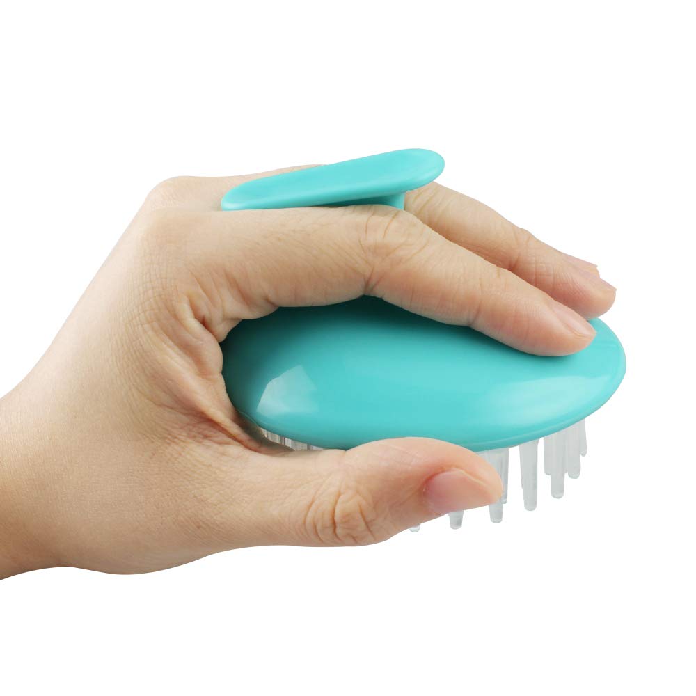 Silicone Hair Scalp Brush Shampoo Massager, Shampoo Comb Body Washing Clean Massager Blue