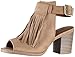 Soda Women's Oxford Fringe Tassel Peep Toe Buckle Slingback Bootie