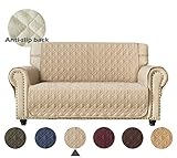 Ameritex Loveseat Cover Water-Resistant Quilted Furniture Protector with Back Nonslip Paws Slipcover for Dogs, Kids, Pets Loveseat Slipcover Stay in Place for Leather (46