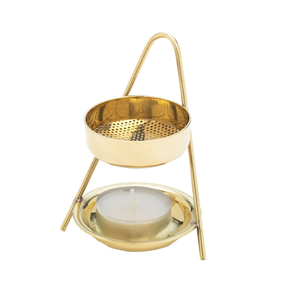 NKlaus Incense Stand Incense Burner for Tealight Brass Handmade 2975