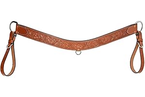 3" Tooled Tripping Western Saddle Horse Breast Collar Genuine Leather