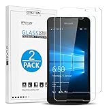 OMOTON Microsoft Lumia 650 Screen Protector [2 Pack]- [9H Hardness] [Crystal Clear] [Bubble Free] Tempered Glass Screen Protector for Microsoft Lumia 650, Lifetime Warranty