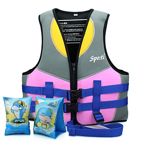 Child Buoyancy Aid swim vest - (2018 New Design) Kids Neoprene Swim Jacket, Suitable for 7 To 8 Years Old the water sports