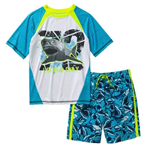 OP Ocean Pacific Boy's Shark Rashguard Swim Set
