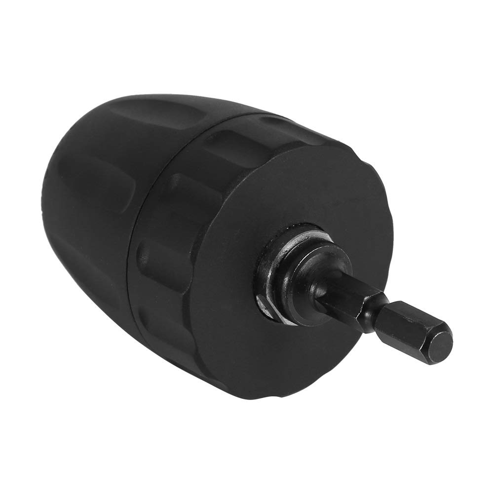 Vobor Converter Drill Adapter Hex Shank Keyless Drill Chuck, 3/8-24UNF 0.8-10MM Keyless Drill Bit Chuck Clip W/ 1/4'' Hex Shank Rod Adapter W