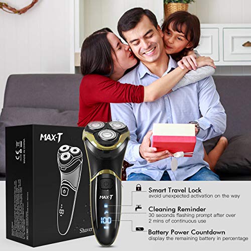 Electric Shaver for Men,TedGem 3D Rotary Shaver Razor Wet & Dry Waterproof IPX7 Electric Razor USB Rechargeable Beard Pop-up Trimmer Cordless Foil Shaver, Best Gift For Father Husband Boyfriend Brothe