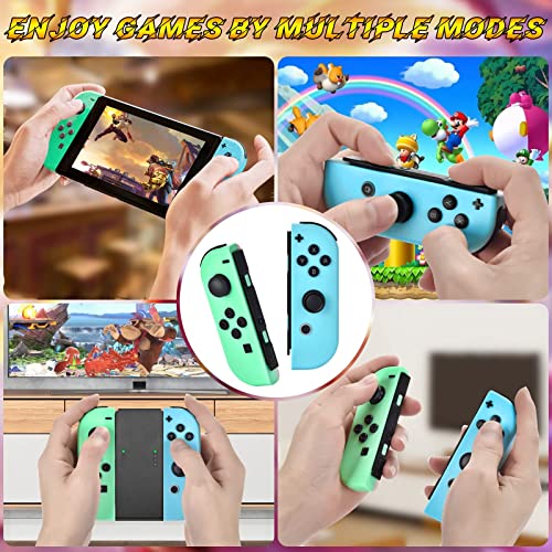 Replacement for Switch Controller Work with Switch/Lite/OLED,Wireless Gamepad Support Dual Vibration,6-Axis Gyro,Wake-up,Motion Controls,Screenshot, L/R (Green and Blue)
