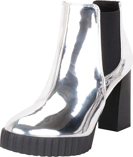chunky high heel chelsea boots