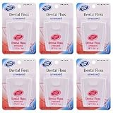 Premier Value Dental Floss Unwaxed - 100 yd (Pack of 6)