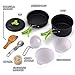 Survival Hax Camping Cookware - Cooking Set Includes Pot, Pan, Utensils, Cups, and Cleaning Loofah. Nonstick Equipment for Hiking, Backpacking, and Camp Cooking (Small - 10 Piece)