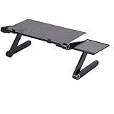 LESHP Table de Lit Pliable Support Ordinateur Tablette Inclinable pour PC portable notebook Ordinateur Portable Tablette Plateau de Petit D&eacute;jeuner - le petit d&eacute;jeuner au lit Table d'Ordinateur Portable pour canap&eacute; Ajustable Support pour Ordinateur Portable