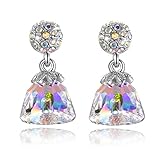 Gifts for Mom, SUE'S SECRET Lovely "Angel Skirt" Drop Earrings with Swarovski Crystal, Clear