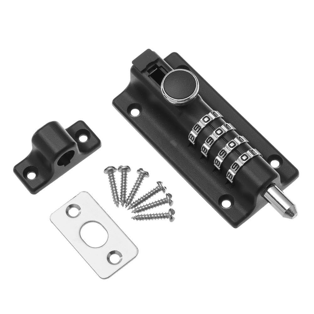 Upluckey Combination Locking Bolt 4 Digit Combi Bolt Set Thicken Solid Zinc Alloy Security Slide Latch Lock Slide Bolt Lock for Shed Gate Fences