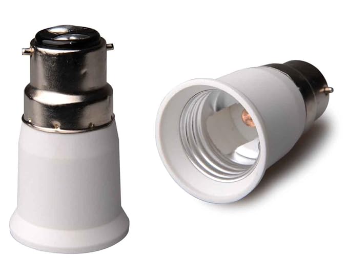 Prop It Up Improvhome True Shopee B22 To E27 Bulb Convertor (Black,White) - 2 Piece