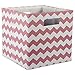 DII Hard Sided Collapsible Fabric Storage Container for Nursery, Offices, & Home Organization, (11x11x11) - Chevron Rose