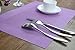 Guwheat Placemats Dining Room Table Mats Woven Vinyl Washable Durable Heat-Resistant Non-Skip Kitchen PVC Placemats (6, Purple)