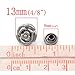 Housweety 30 Sets Silver Tone Flower Spike Rivet Studs Spots 13x12mm 8x4mm
