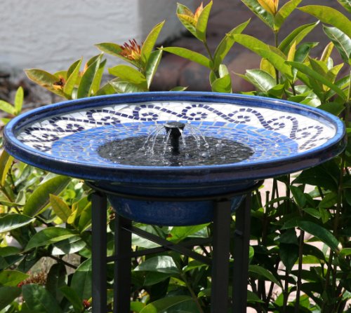 HomeSprout Solar Fountain Pump for Bird Baths, Ponds and Free-Standing Fountains. 1.4 W Solar Panel Water Pump Kit (Bird Bath, Stand or Other Accessories Not Included)