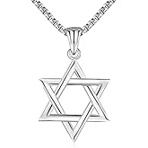 DOTBJ 925 Sterling Silver Jewish Star of David Necklace with Stainless Steel Chain