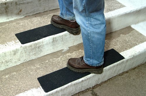 Anti-Slip Stair Treads, Anti Slip Stickers, Self-Adhesive, Anti-Slip Marker - H.150 x W.610 - Black - Pack of 5