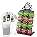 TEXASDELUXE K Cup Holder by Texas Deluxe Gift Style Single Serve Coffee Pod Storage Drawer for K-Cup Pods K-Cup Display Steel Rack 12 Coffee Pods Holder with Anti-Skid Rubbers - Black
