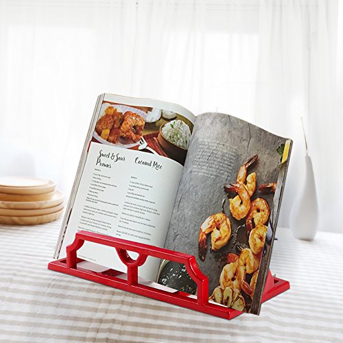 JOGREFUL Vintage Cast Iron Cookbook Stand Red Metal Cookbook Holders