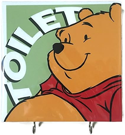 Agility Wall Mounting Home Decor Bedroom Kitchen Hanger Hat Bag Necklace Key Hand Towel Belt Wood 7.87" x 7.87" 2 Hooks Green Winnie The Pooh Toilet's Photo Base