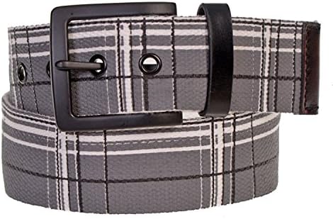 Sunny Belt Men's Faux Leather Sleek &amp; Subtle Pattern Square Buckle Belt Black 34
