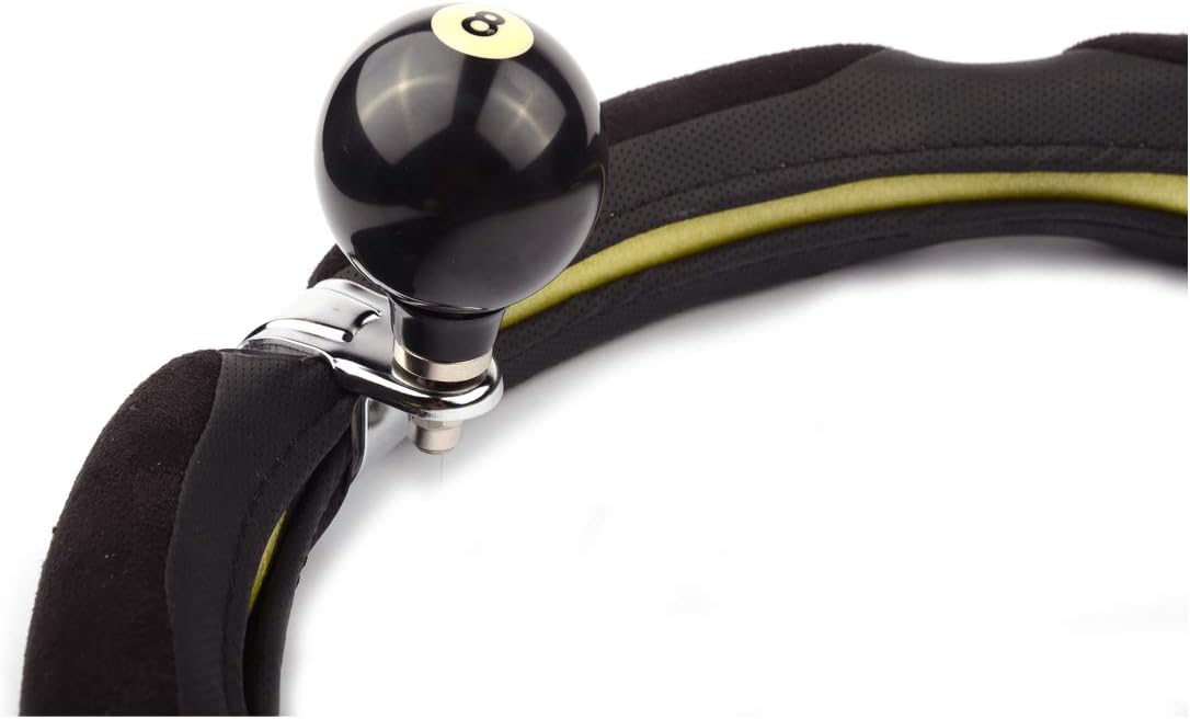 SMKJ Black 8 Round Ball Car Steering Wheel Spinner Knob Universal Rotating Suicide Spinners Knob Power Handle for most car: Automotive