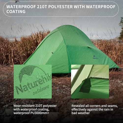 Naturehike Upgraded Cloud Up 2 Person Tent Backpacking Tent Camping Tents for 3 Season Lightweight Tents for Camping & Hiking