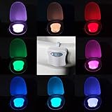 LED Toilet Night Light Battery-Operated Sensor Light Motion Activated Toilet Lamp (1 Pack)