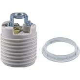 Keyless Porcelain Threaded Socket with Hickey,TWDRTDD Medium Base E26 Threaded Keyless Porcelain Socket,Brackets (IPS 1/8-27)