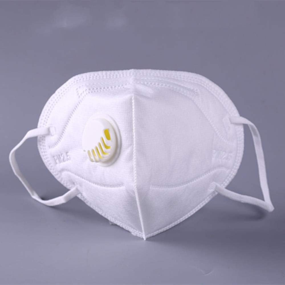 xmwm 2Pcs Dust-proof Masks Anti-Dust Breath Valve Facial Protective Cover Ear-loop Face Mouth Masks Make Up Beauty Salon,white