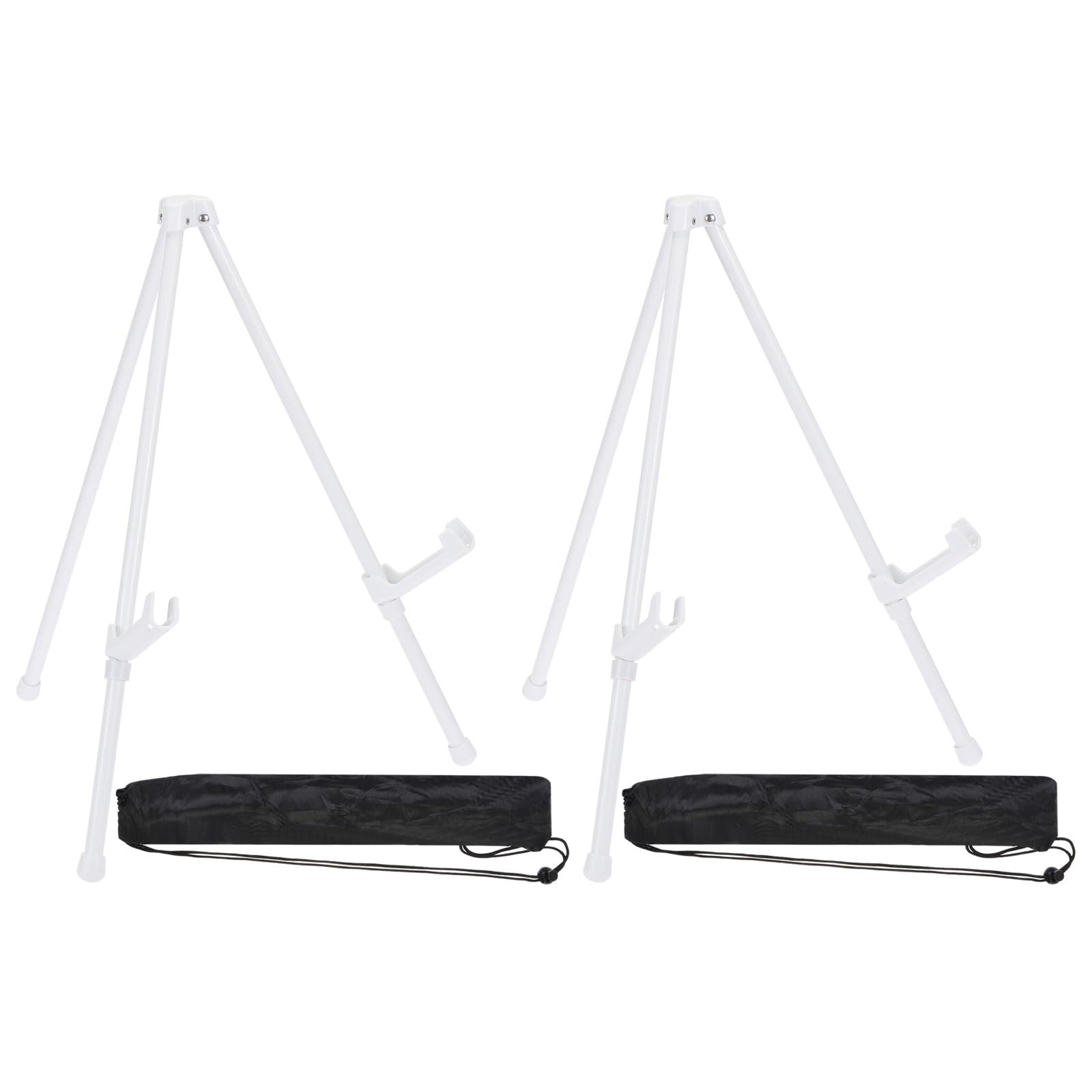 PATIKIL 2Set Tabletop Easel Stand for Display, 14in Table Top Easel Stand Small Portable Tripod Aluminum for Signs Poster Art Painting Decor Picture Wedding, White
