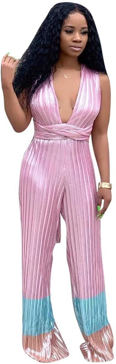 pink jumpsuit wide leg